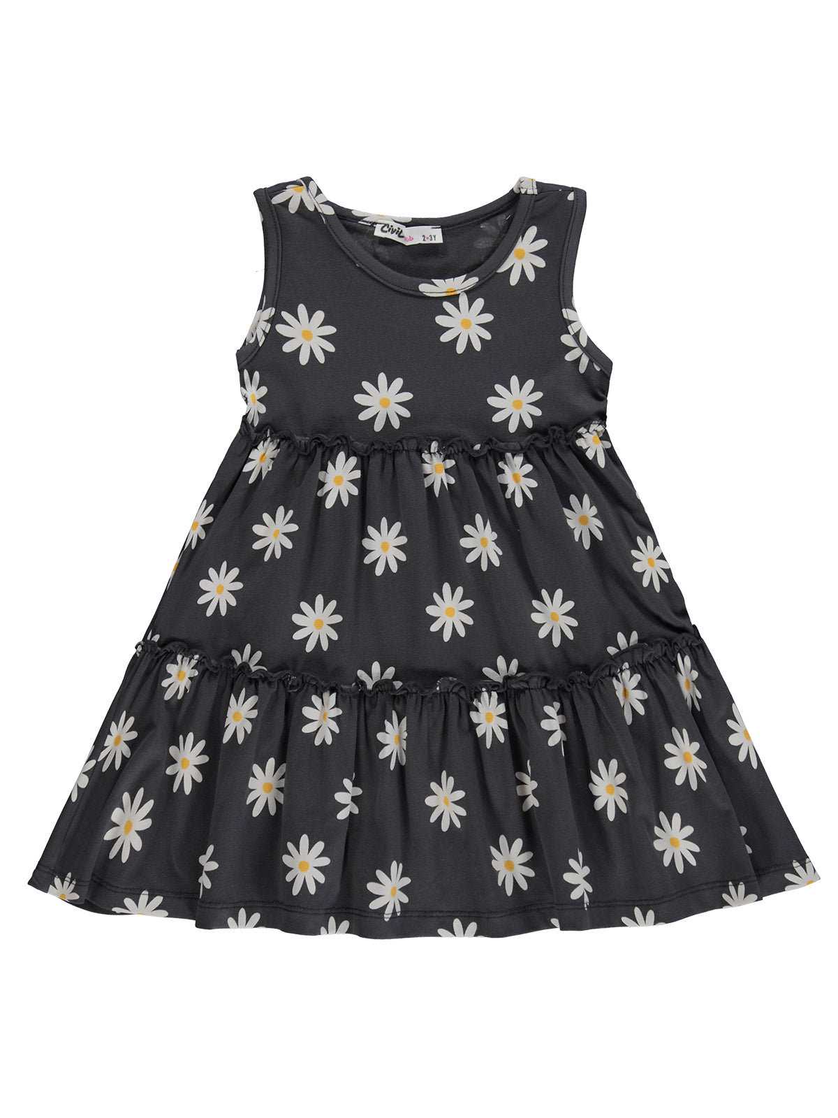 black Daisies Tiered Dress