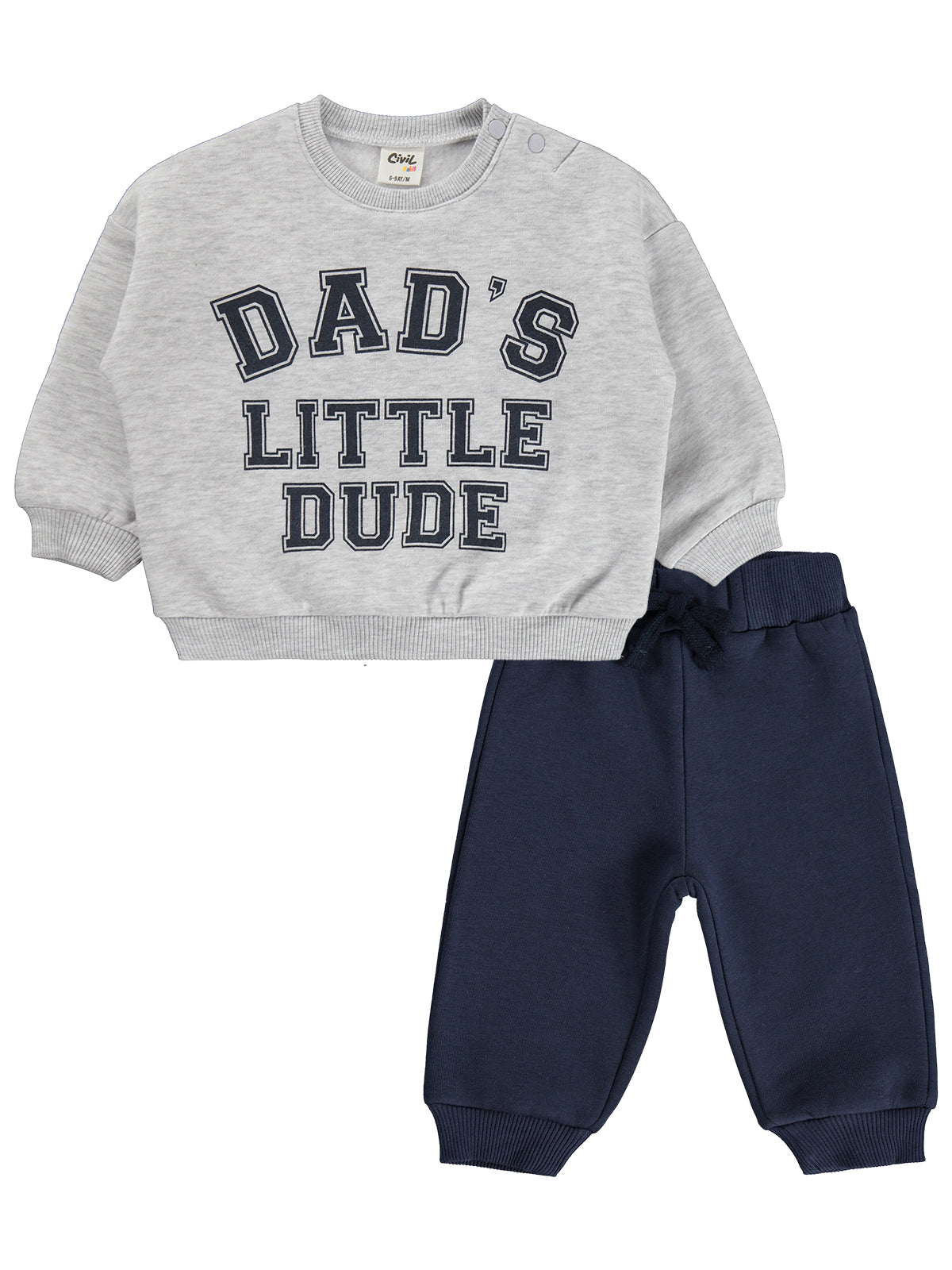 Dad's Little Dude Grey Set