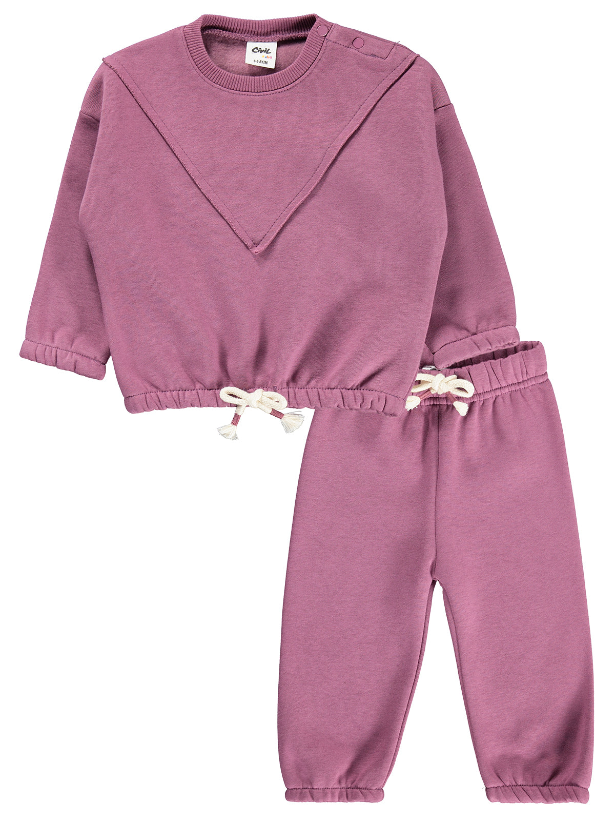 Basic Dark Dusty Rose Baby Joggers Set