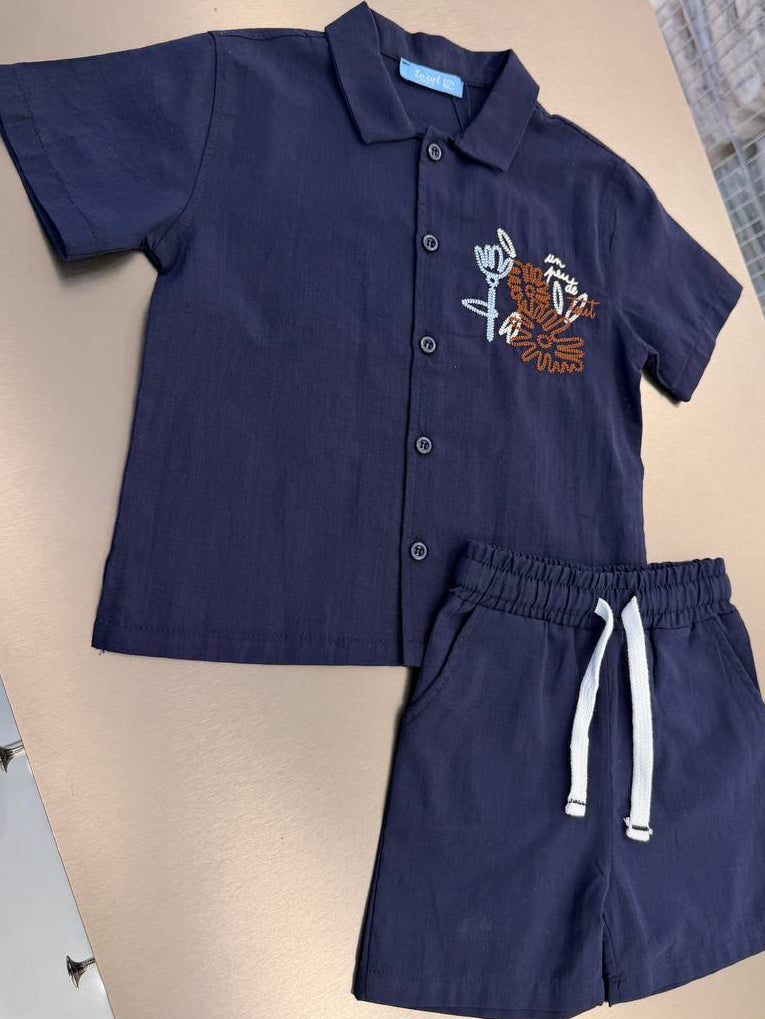 Embroidered Shirt Set