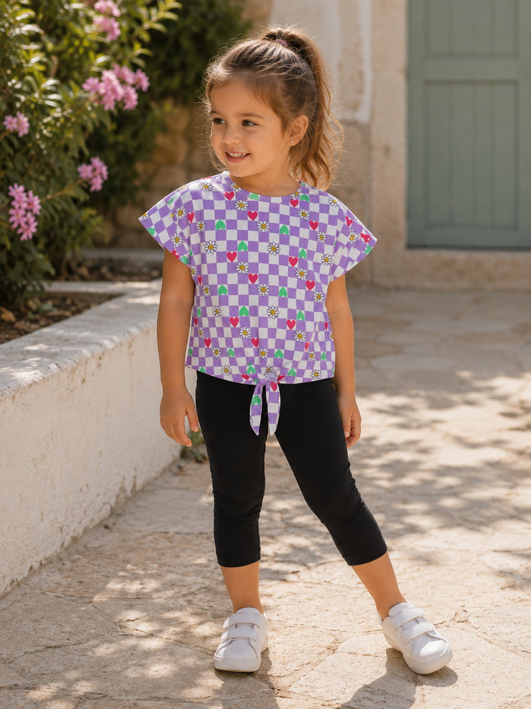 Checkered Hearts and Flowers Set