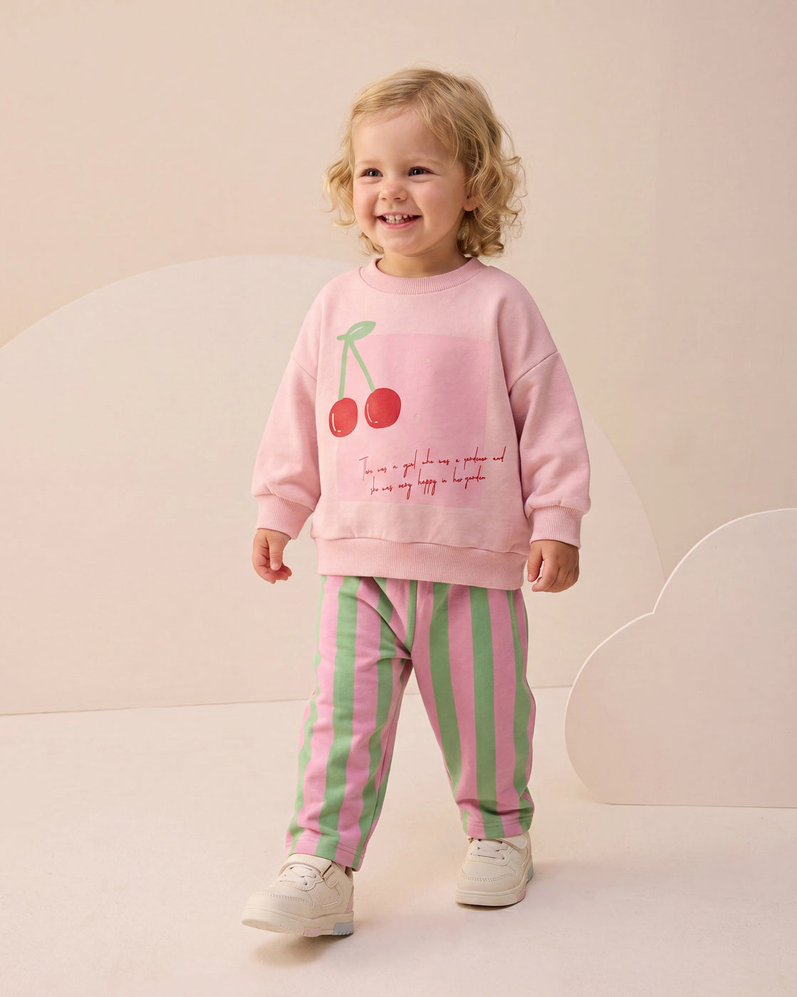 Cherry Pink & Green Baby Set