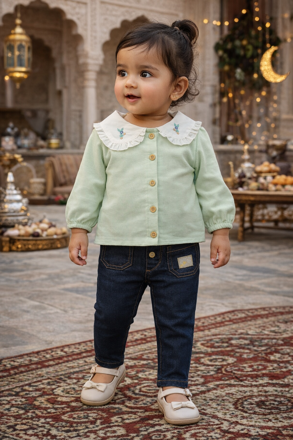 Baby Collared Jeans Set