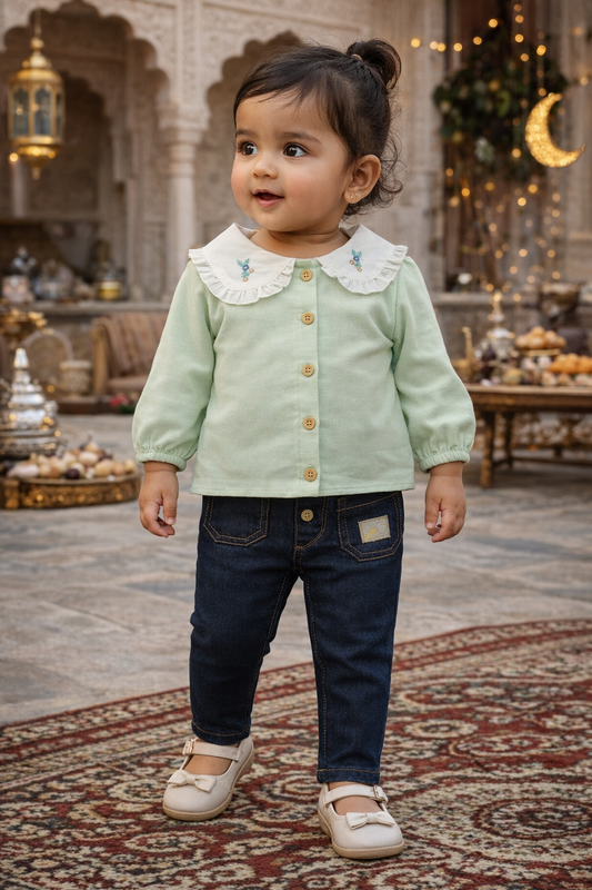 Baby Collared Jeans Set