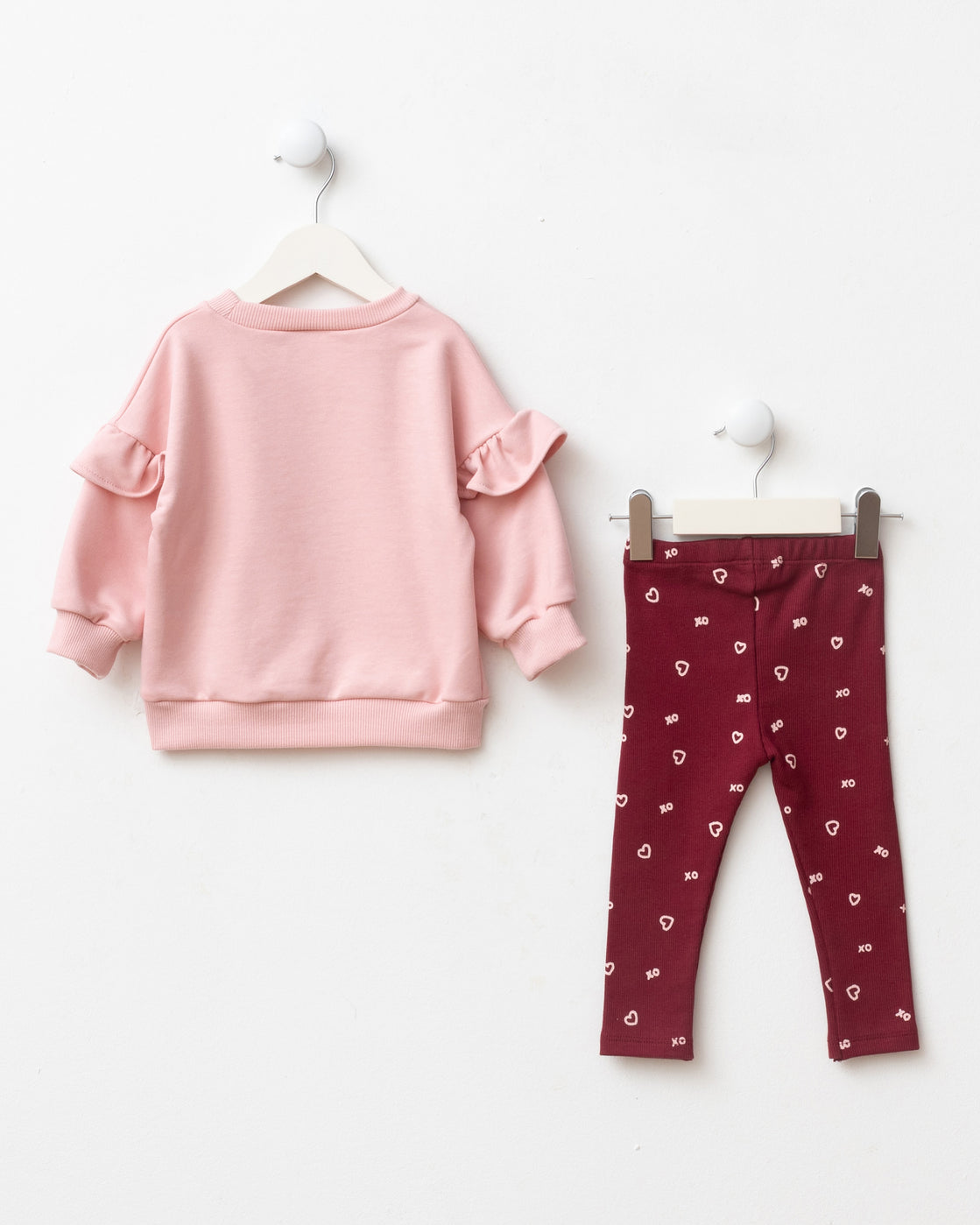 Xo Burgundy and Pink Baby Set