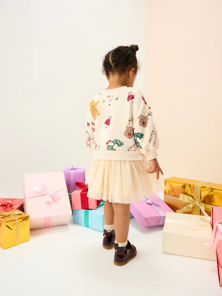 🎀 Gingerbread Christmas Tulle Dress (Original Next)