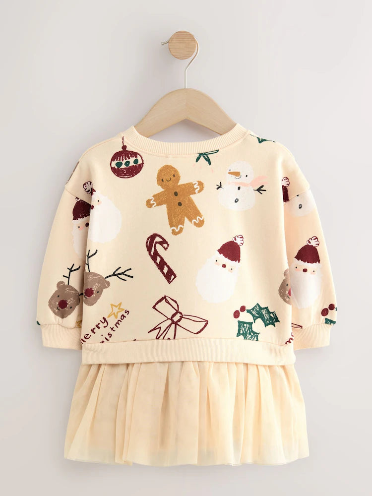 🎀 Gingerbread Christmas Tulle Dress (Original Next)