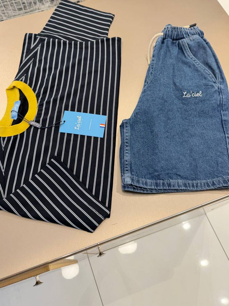 Striped Tshirt and Shorts Set
