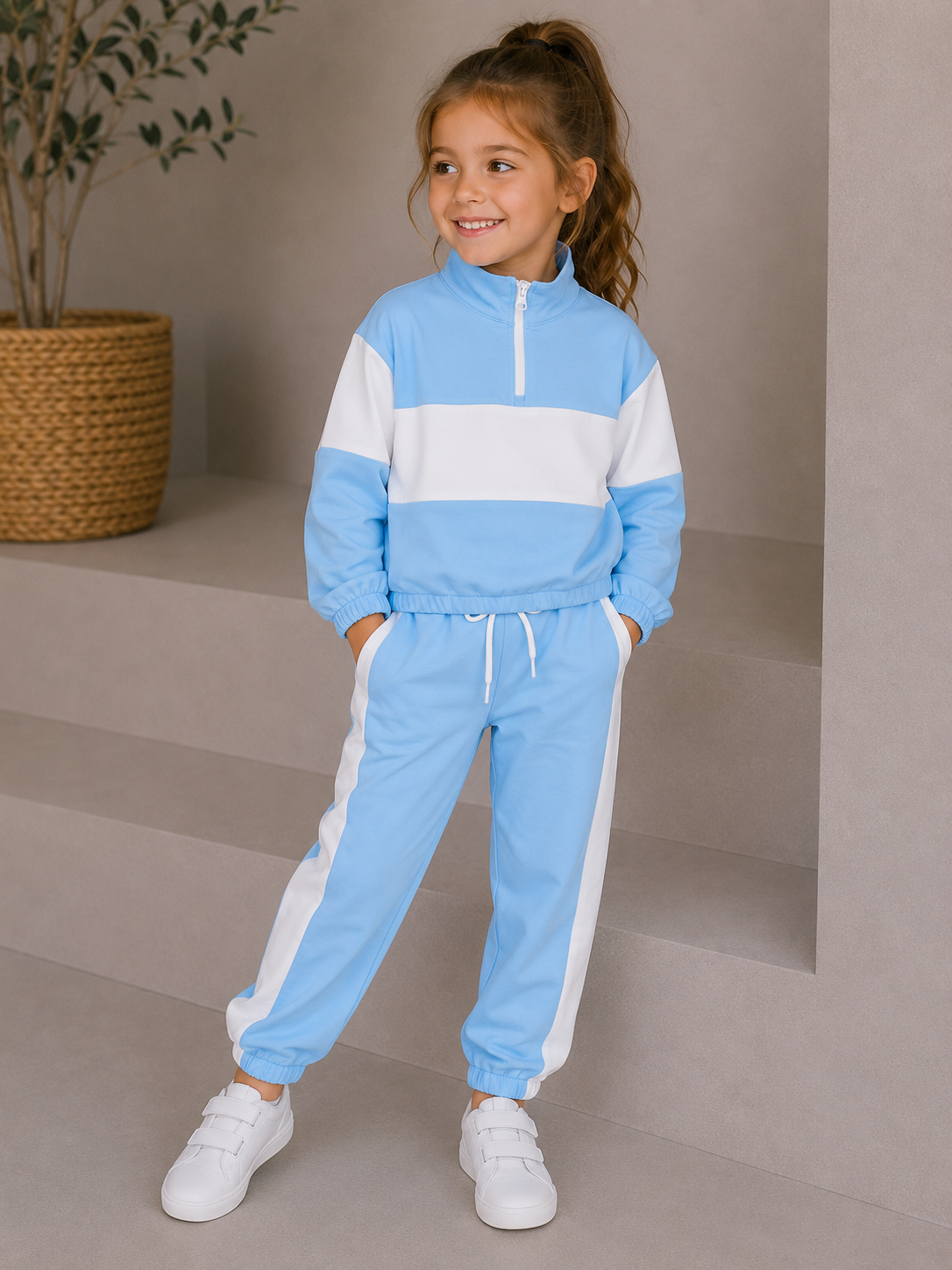 Blue and White Tracksuit
