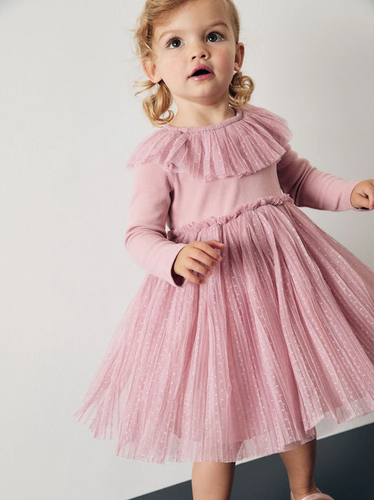 🌸 Ruffle Yoke Sparkle Tulle Party Dress | Original Next