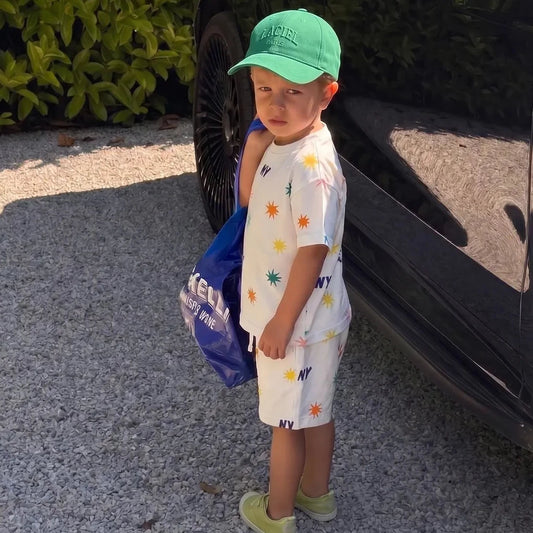 NY Star Print Summer Set + hat
