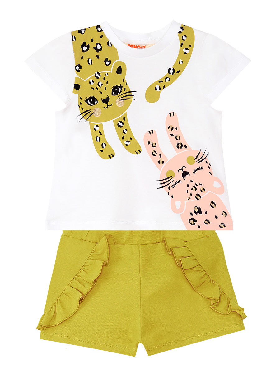 Funny Cats Girl Top & Shorts Set