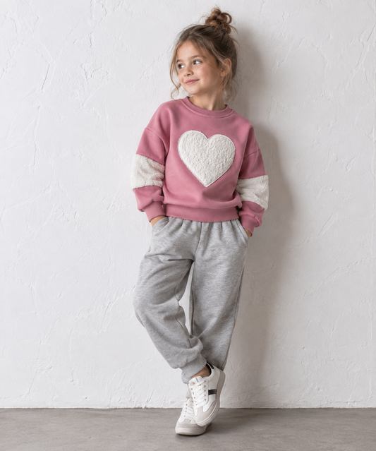 Pink & Grey Heart Tracksuit
