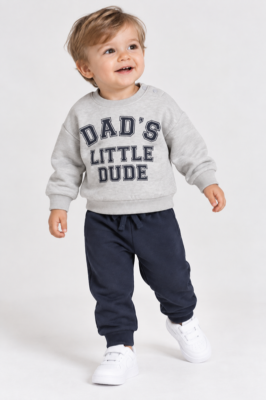 Dad's Little Dude Grey Set