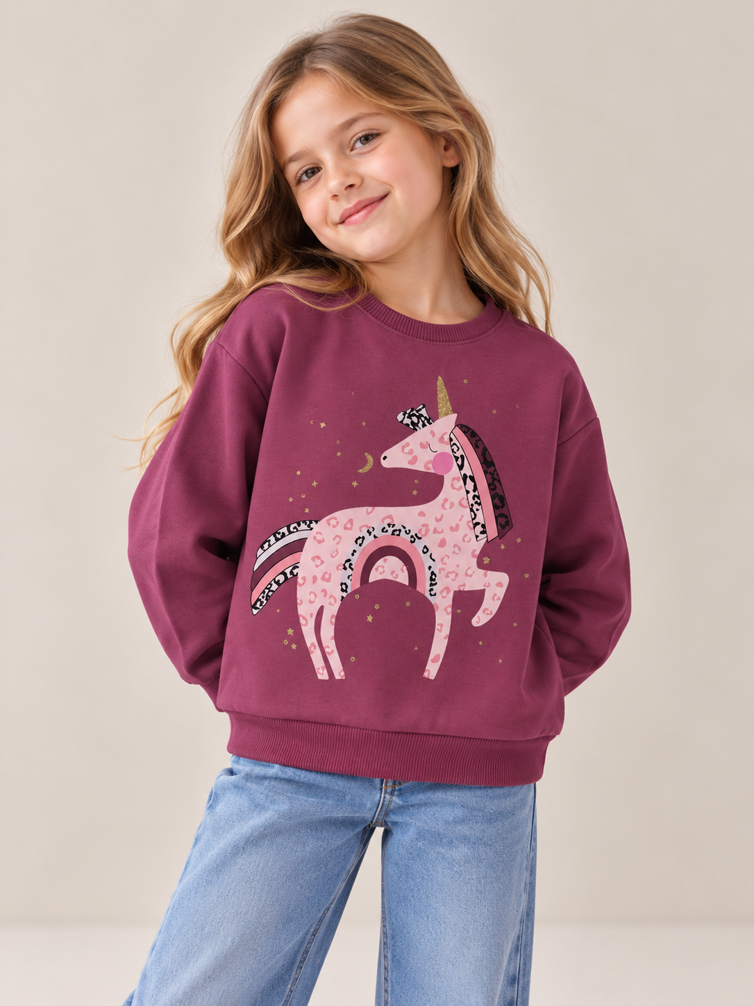Plum Unicorn Boho Sweatshirt