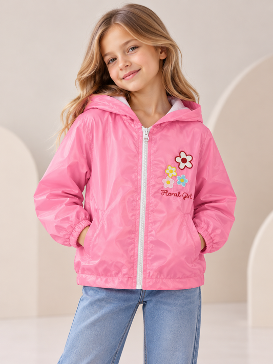 Pink Floral Girl Raincoat