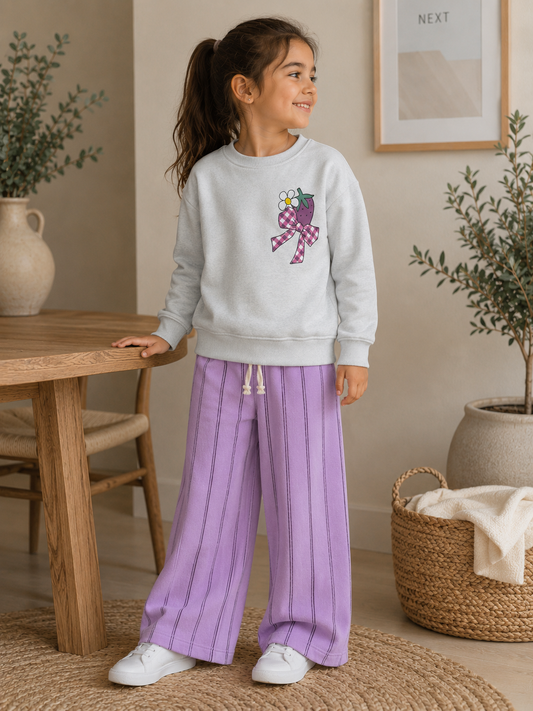 Strawberry Striped Pants Set