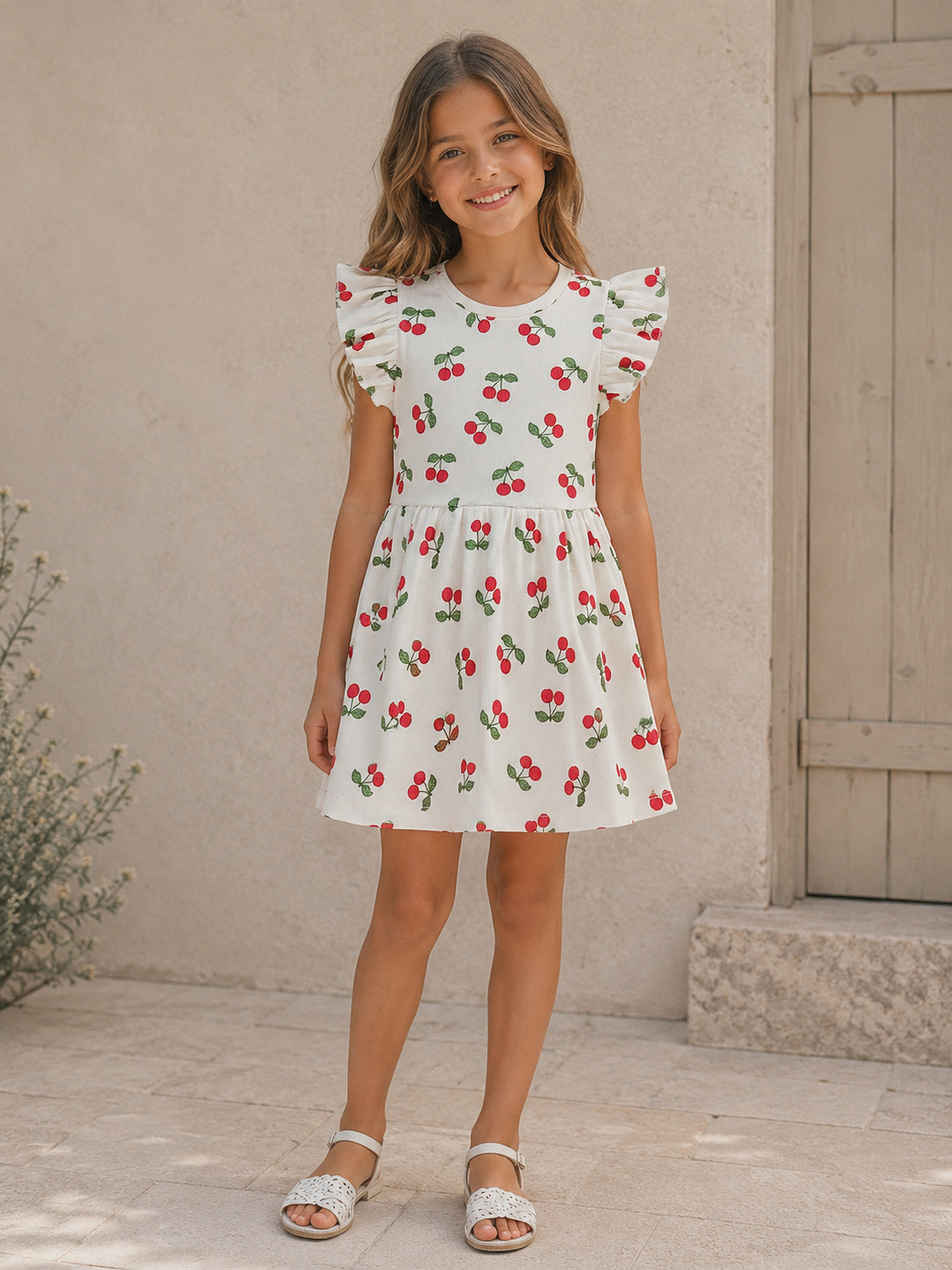 Ribbed cherries dress 🍒
