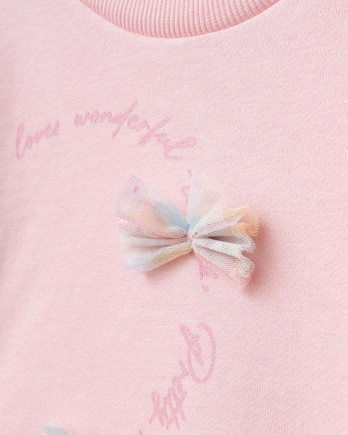 Pink Rainbow Bows Tulle Dress