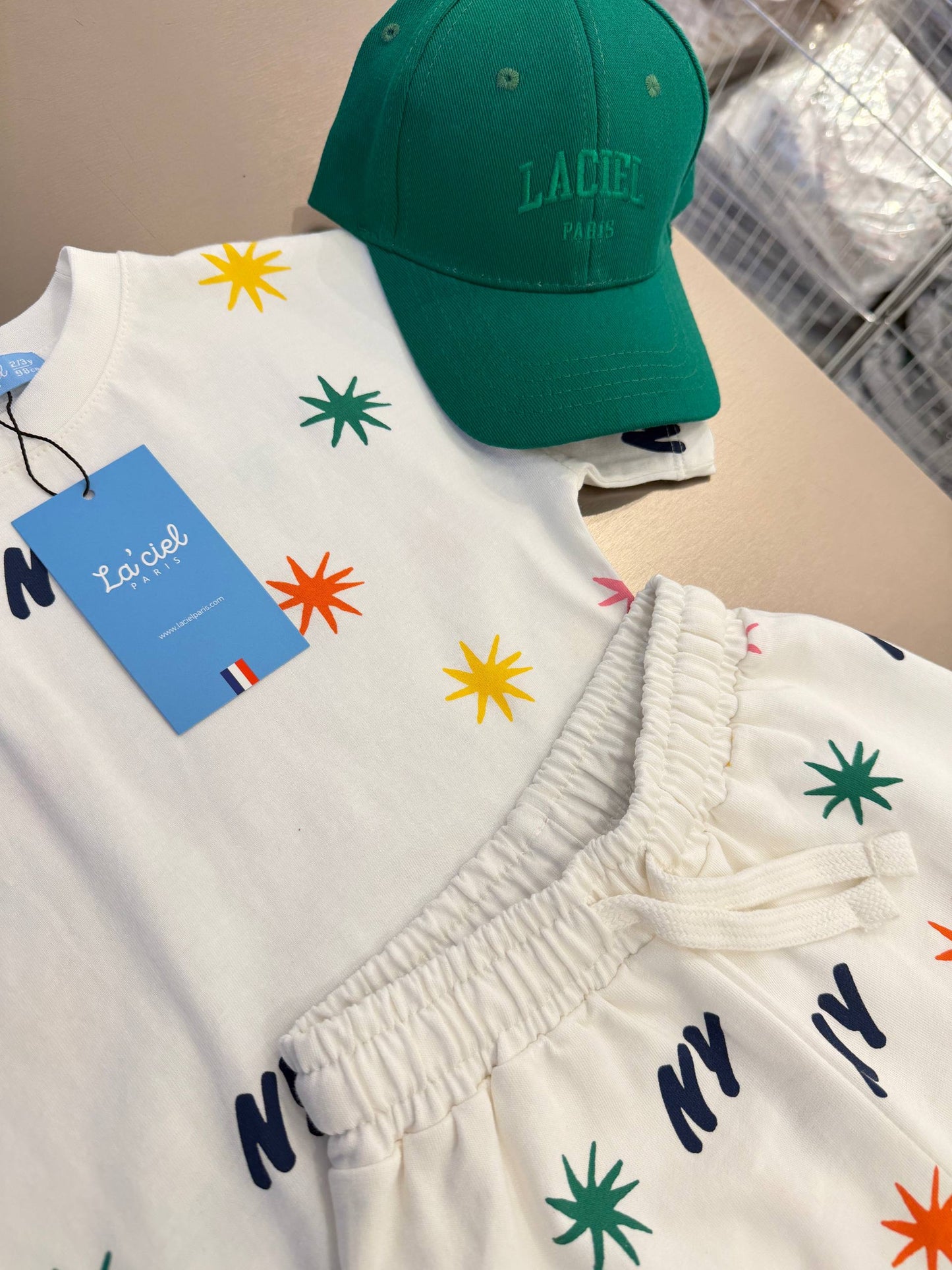 NY Star Print Summer Set + hat