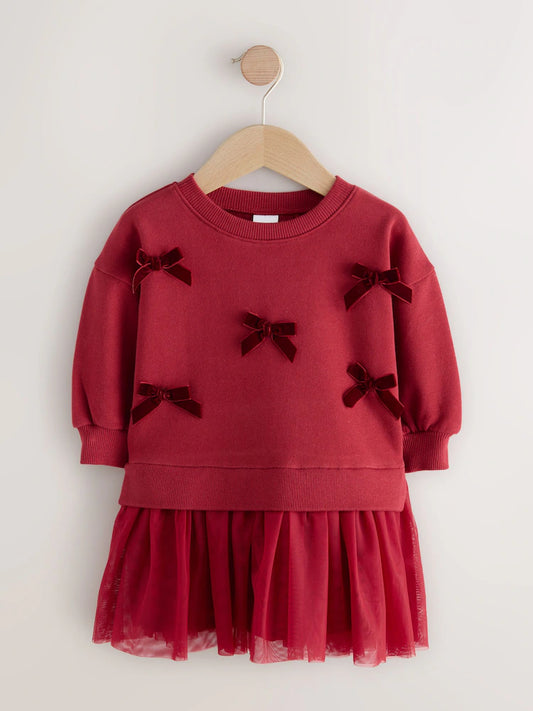 🎀 Velvet Bow Tulle Christmas Dress | Original Next