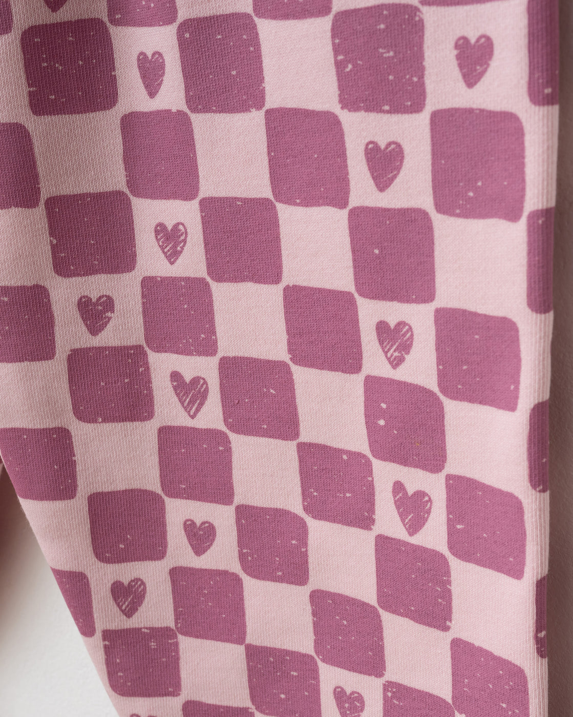 Pink Hearts Checkered Baby Set