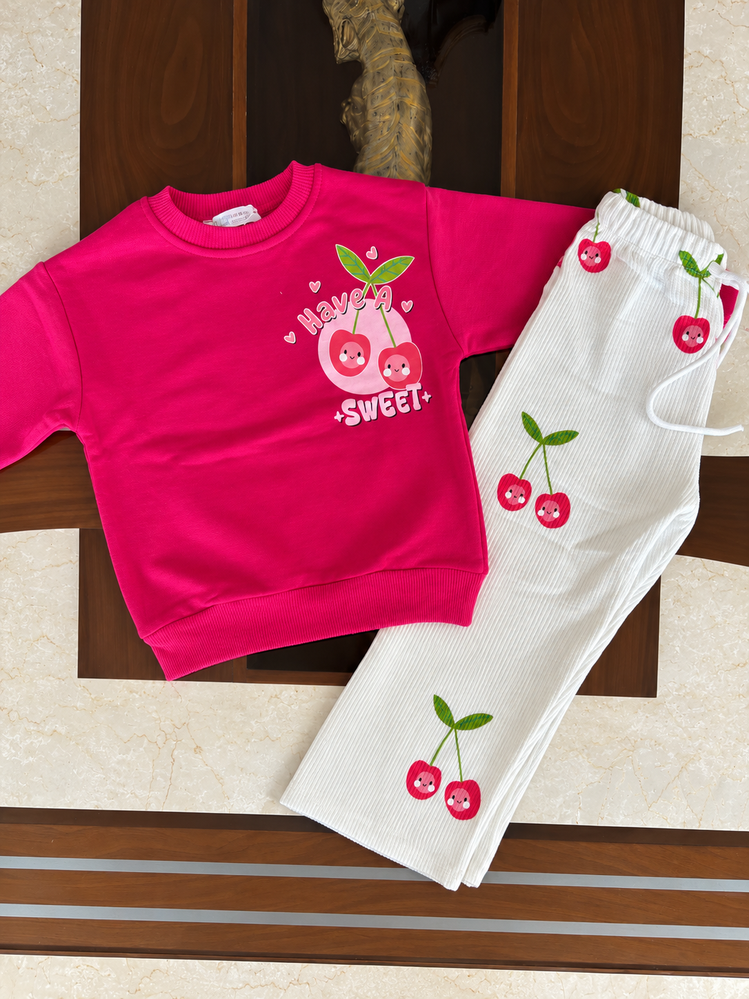 Fuchsia & White Cherry Set
