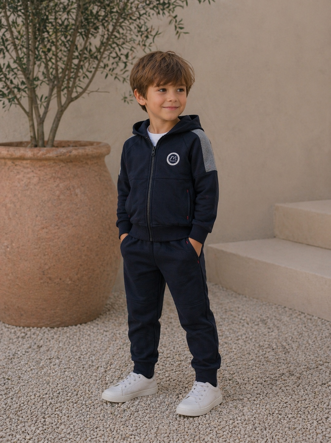 Navy Hooded Tracksuit Set