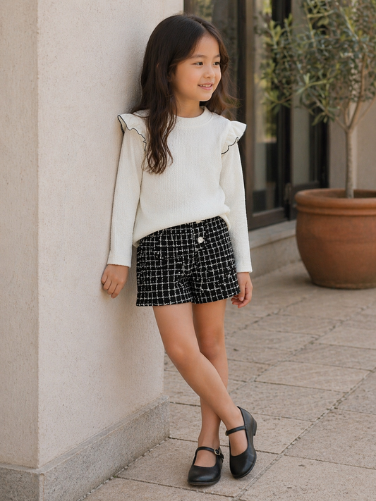 Tweed Shorts Set