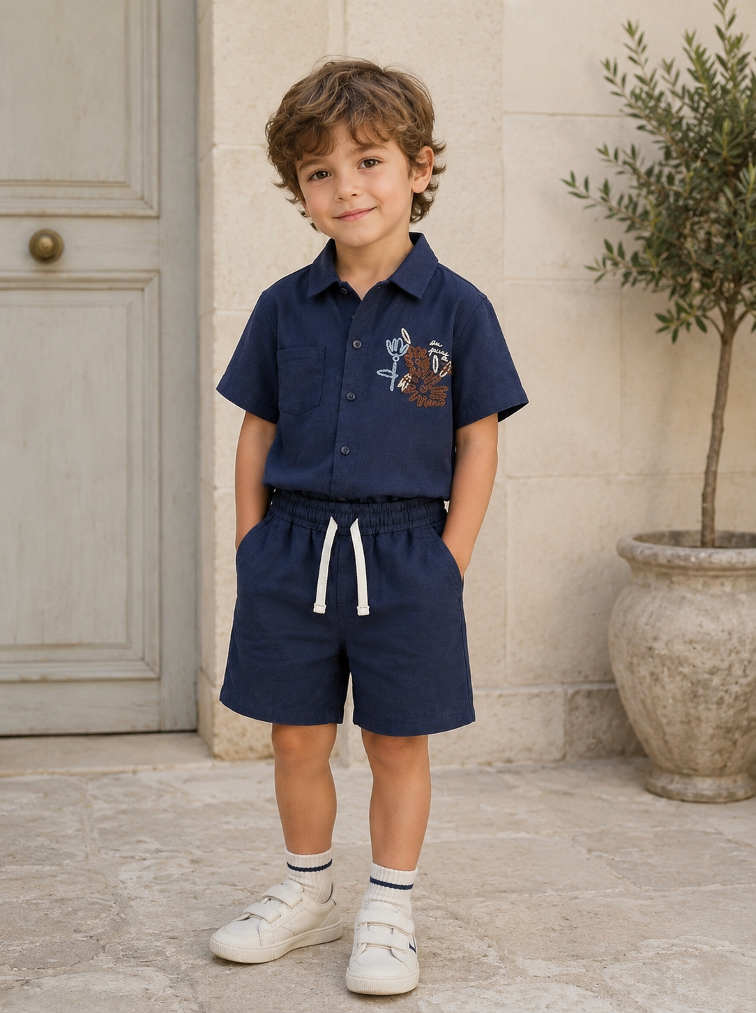 Embroidered Shirt Set
