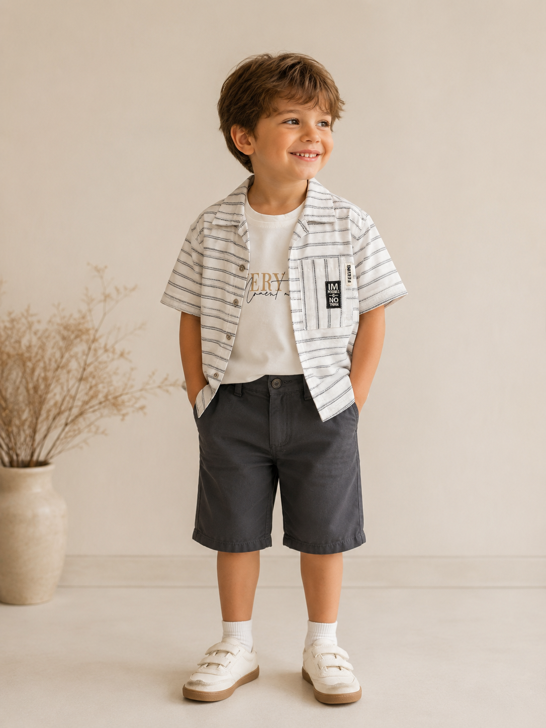 Striped Shirt 3 pcs Set