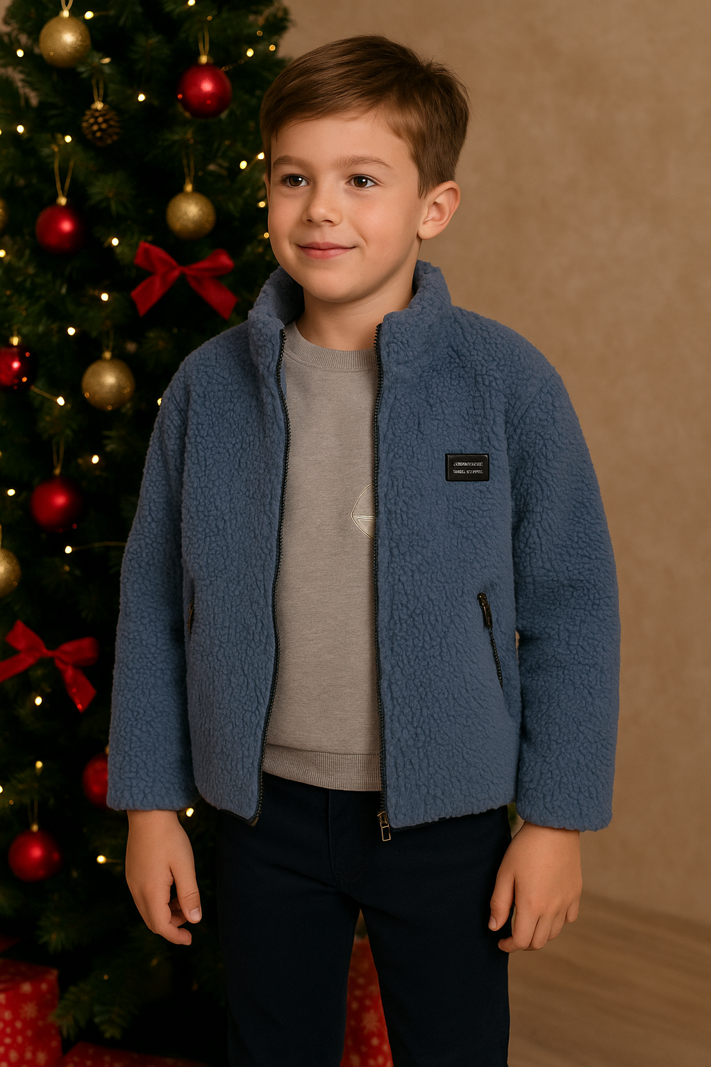 Sherpa Jacket, Sweatshirt & Pants Set