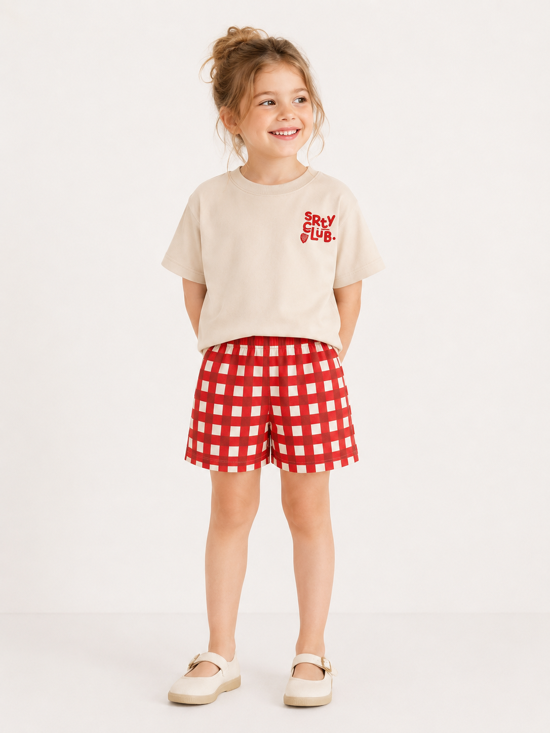 Strawberry Muslin Shorts Set