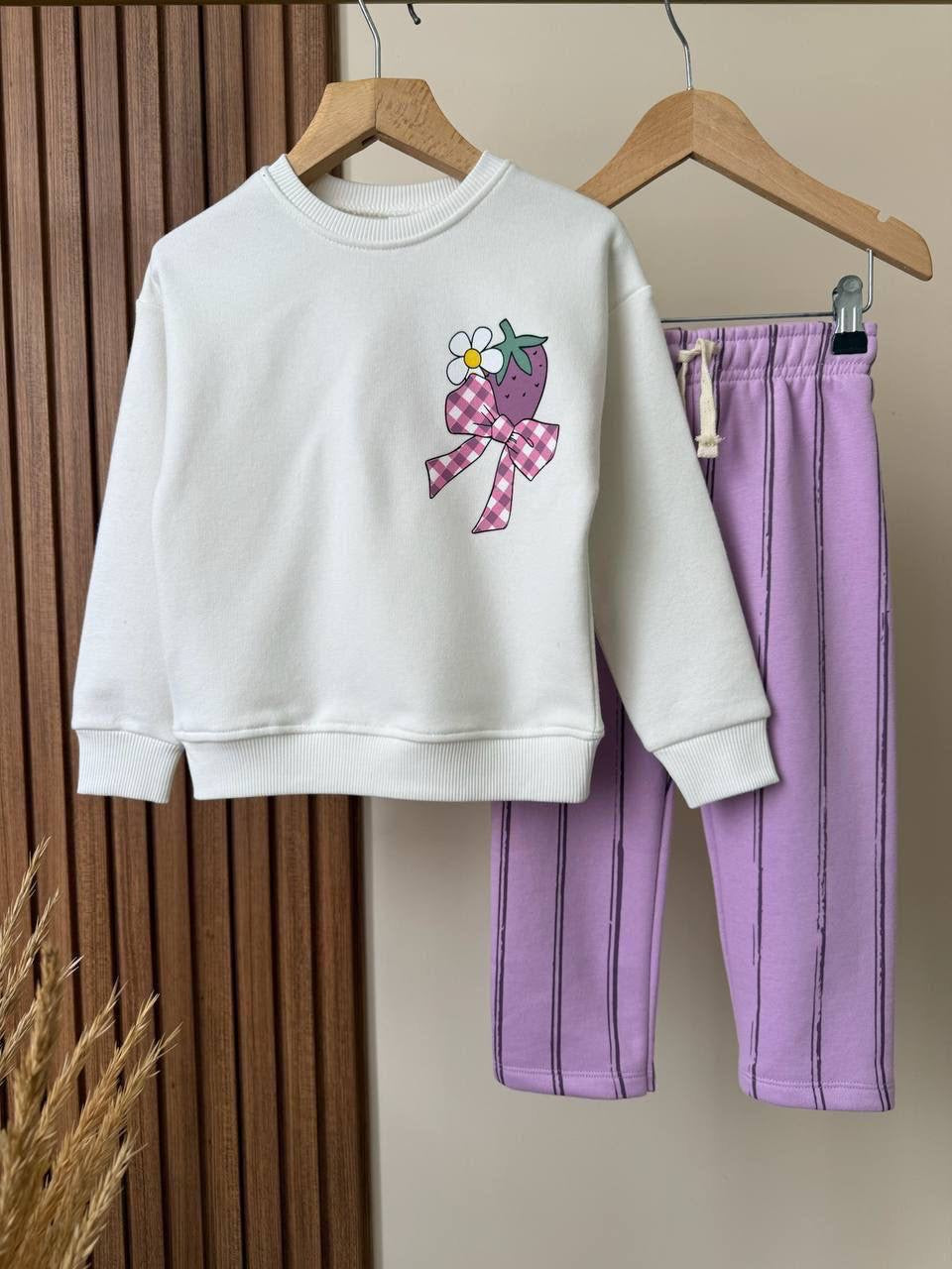 Strawberry Striped Pants Set