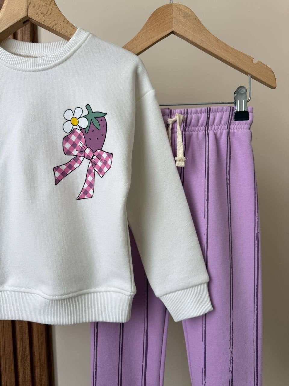 Strawberry Striped Pants Set