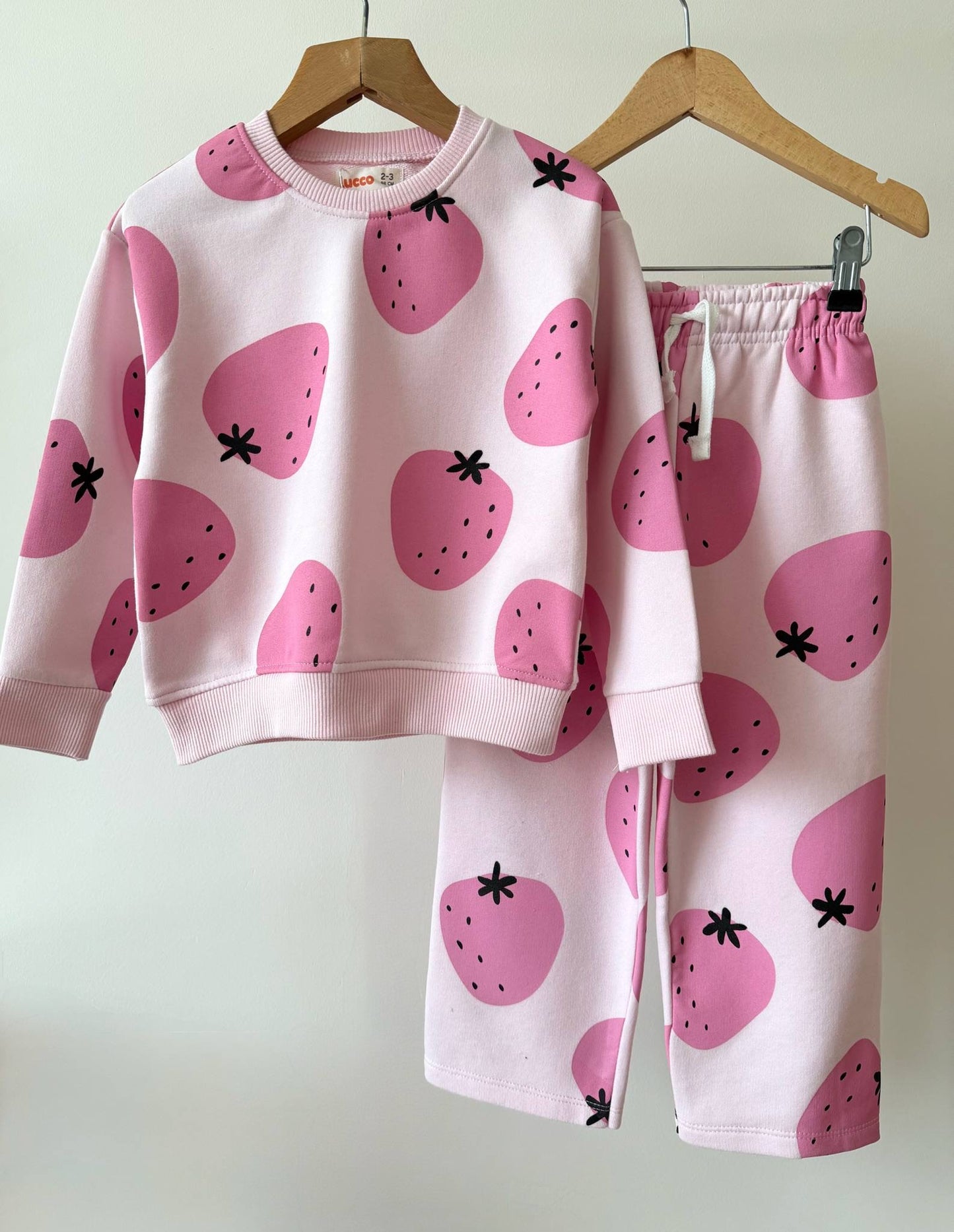 Pink Strawberry Wide Leg Set