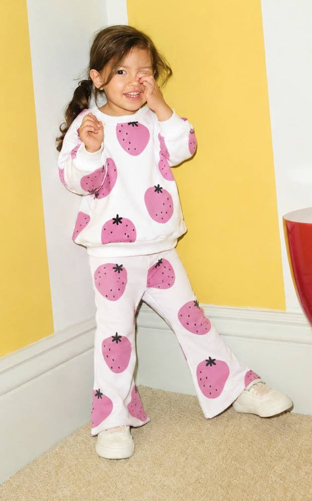White Strawberry Wide Leg Set