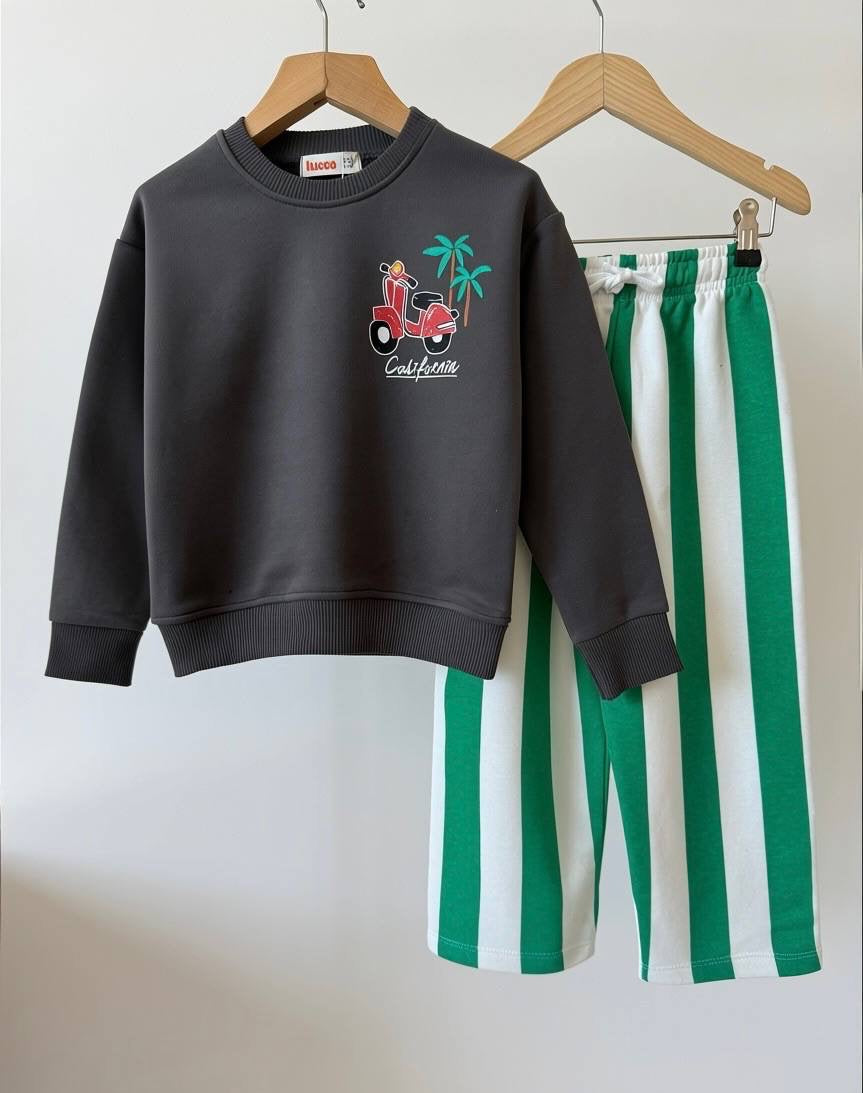 California Striped Pants Set