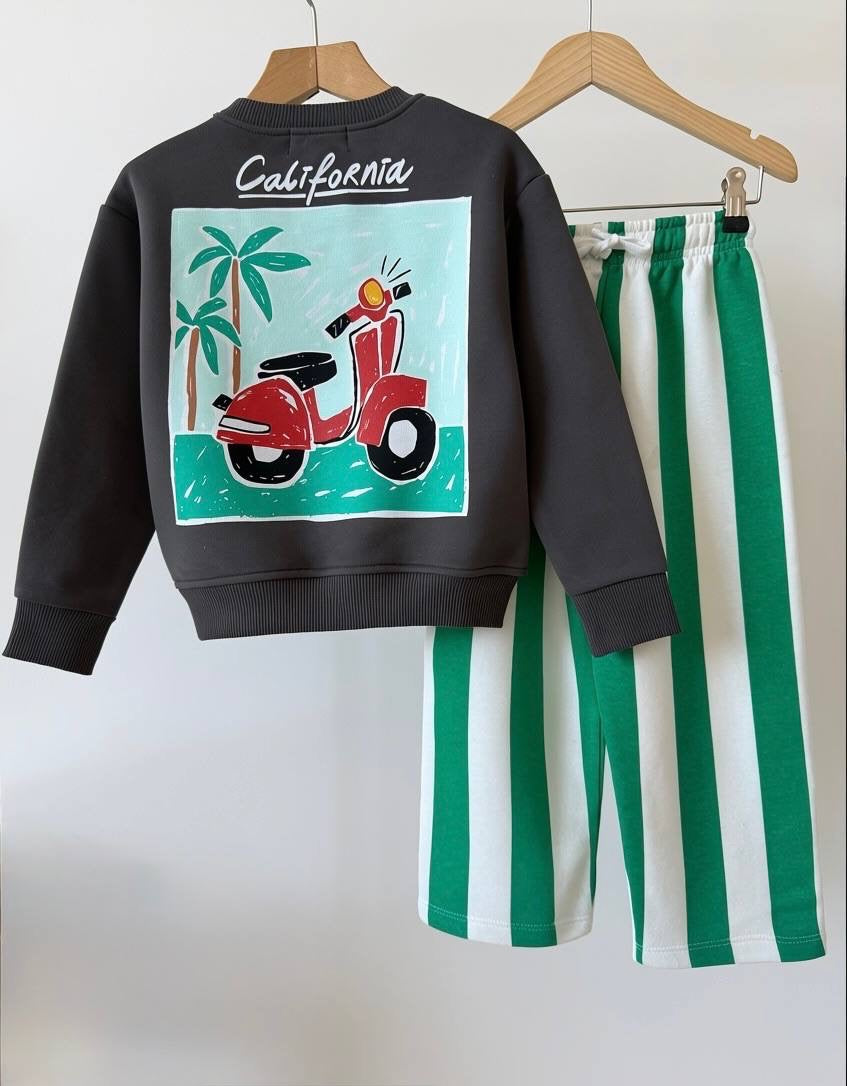 California Striped Pants Set