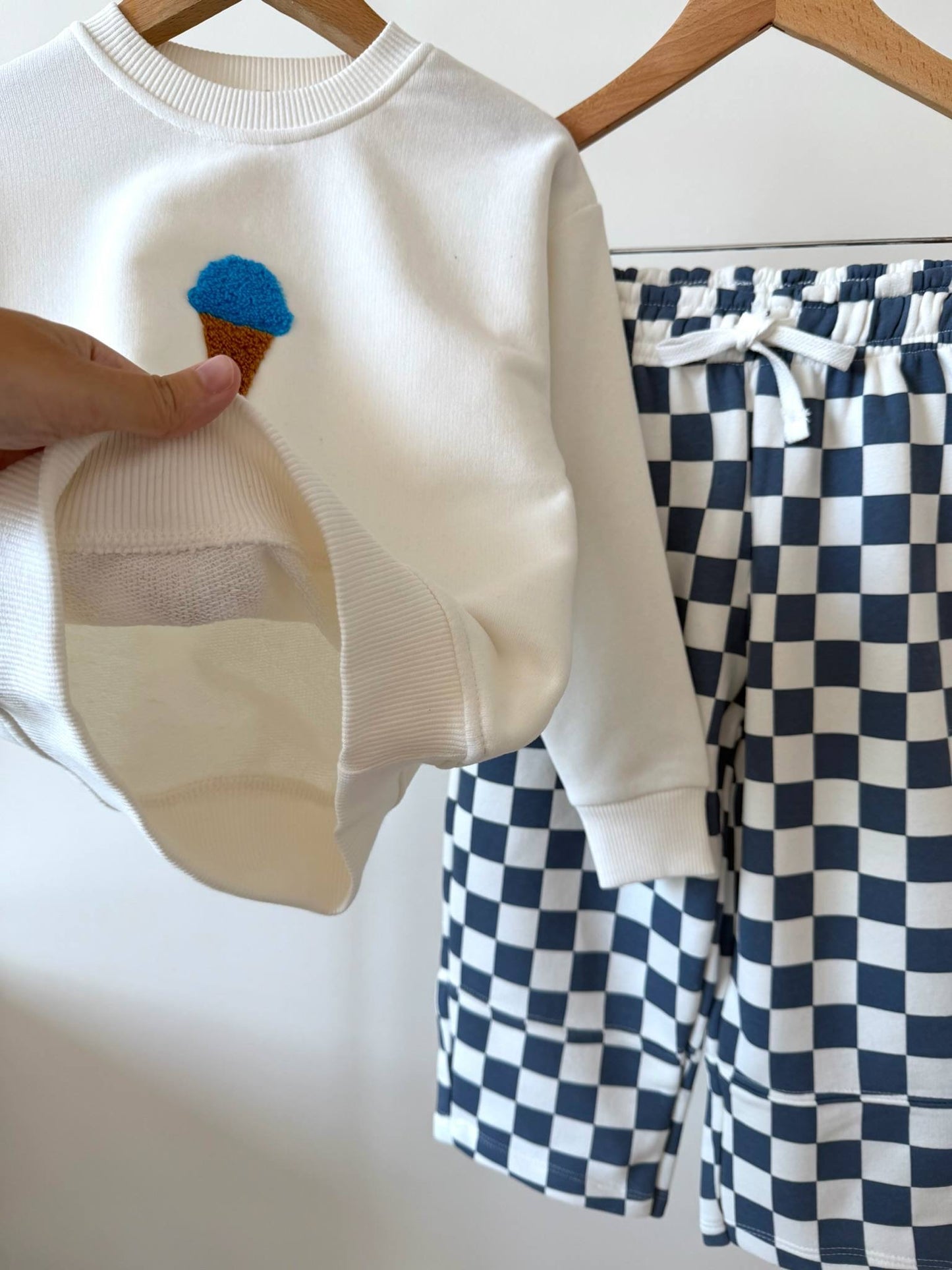 Ice Cream Checkered Pants Set
