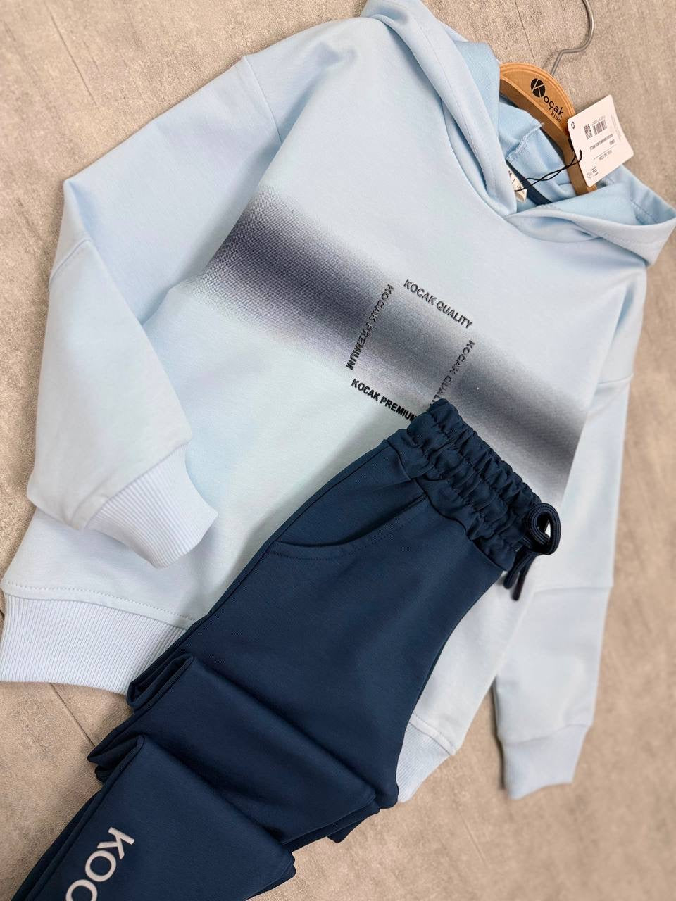 Blue and Navy Hooded Set