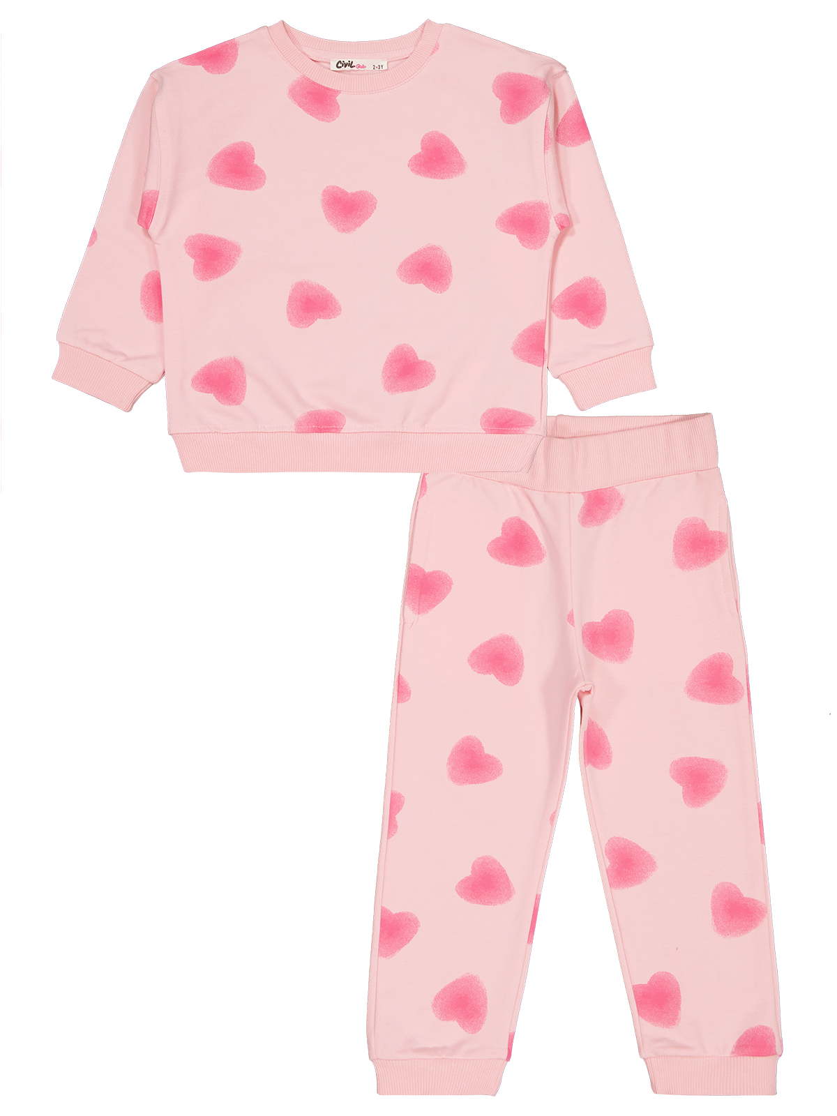 Pink Hearts Joggers Set