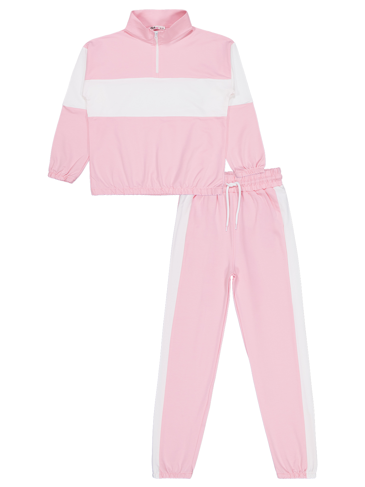 Pink and White Zipper Tracksuit
