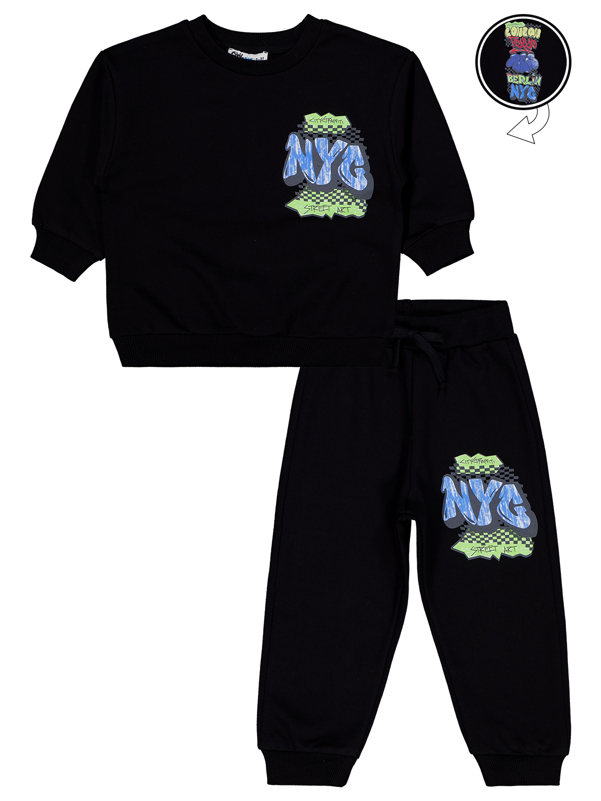 NYC Black Joggers Set