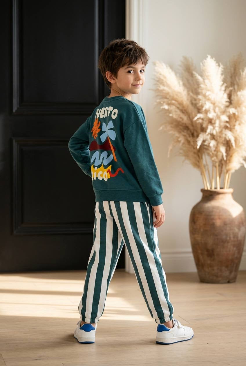 Puerto Rico Striped Pants Set