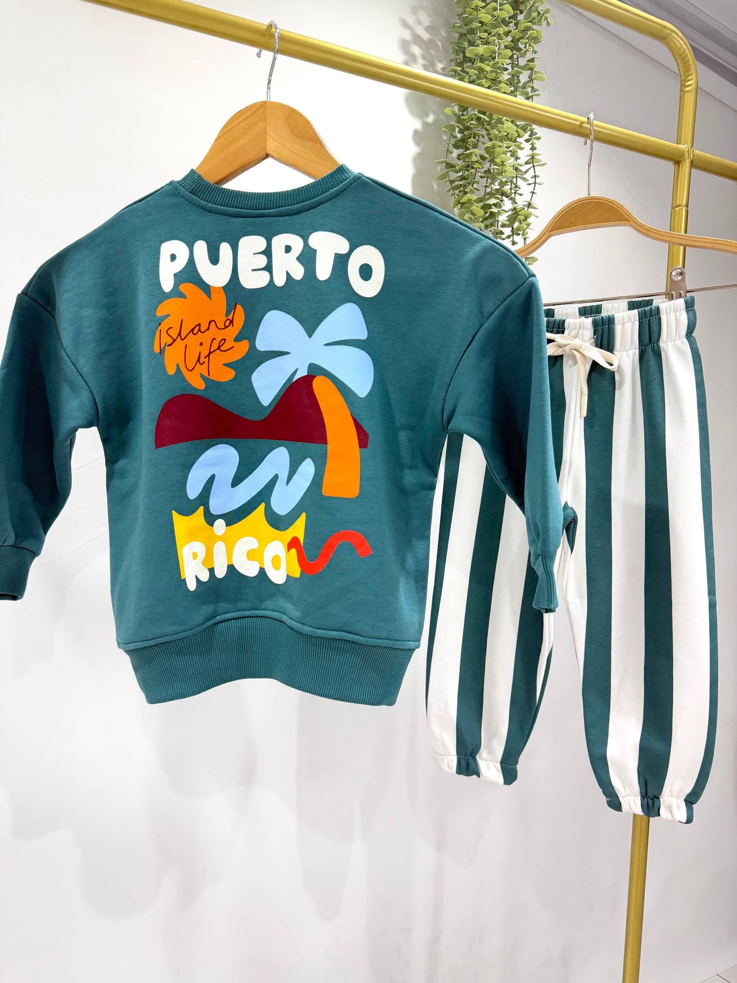Puerto Rico Striped Pants Set