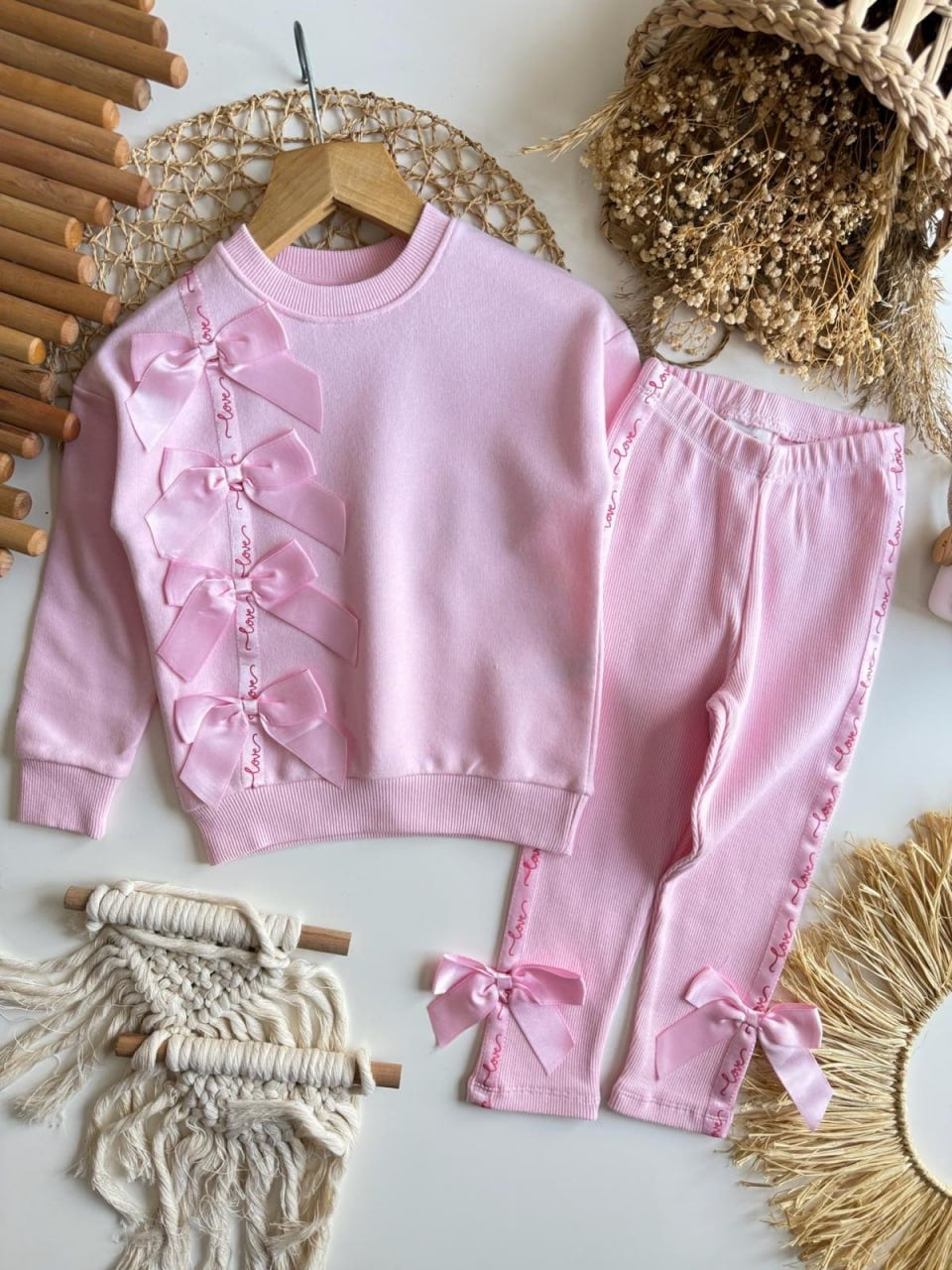 Pink Bows Legging Set