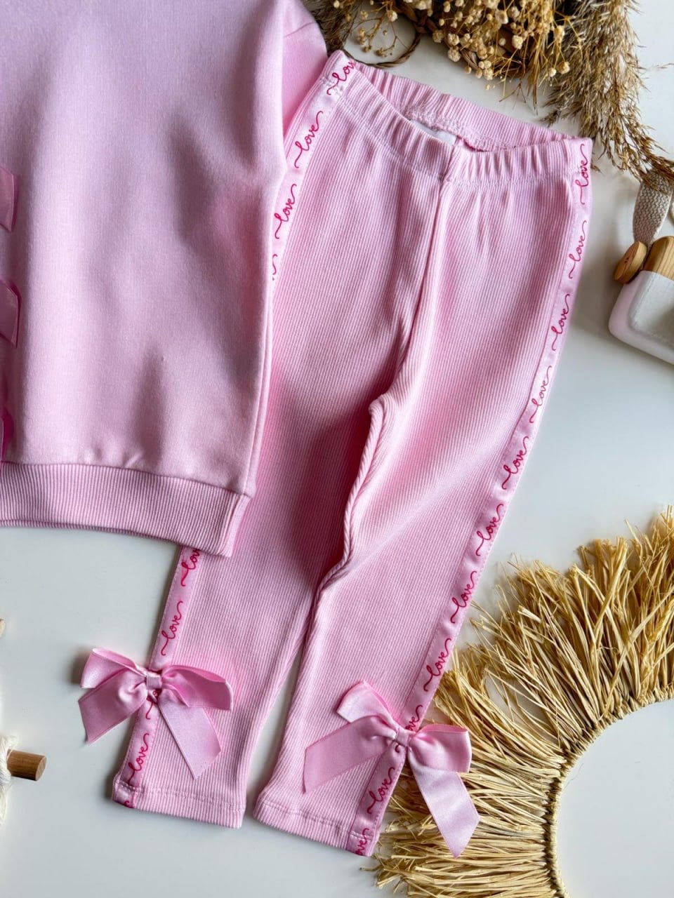Pink Bows Legging Set