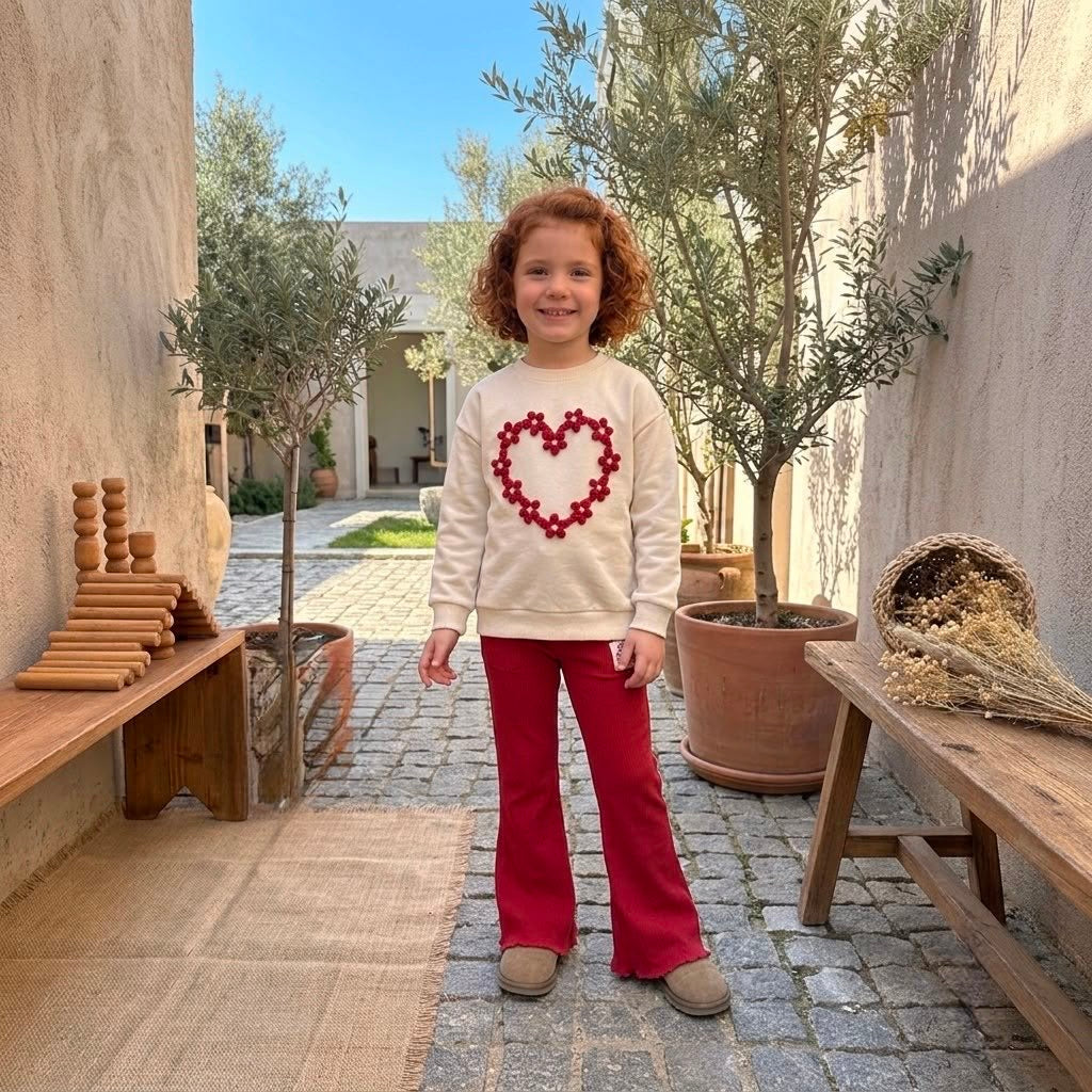 Red 3D Flower Heart Set
