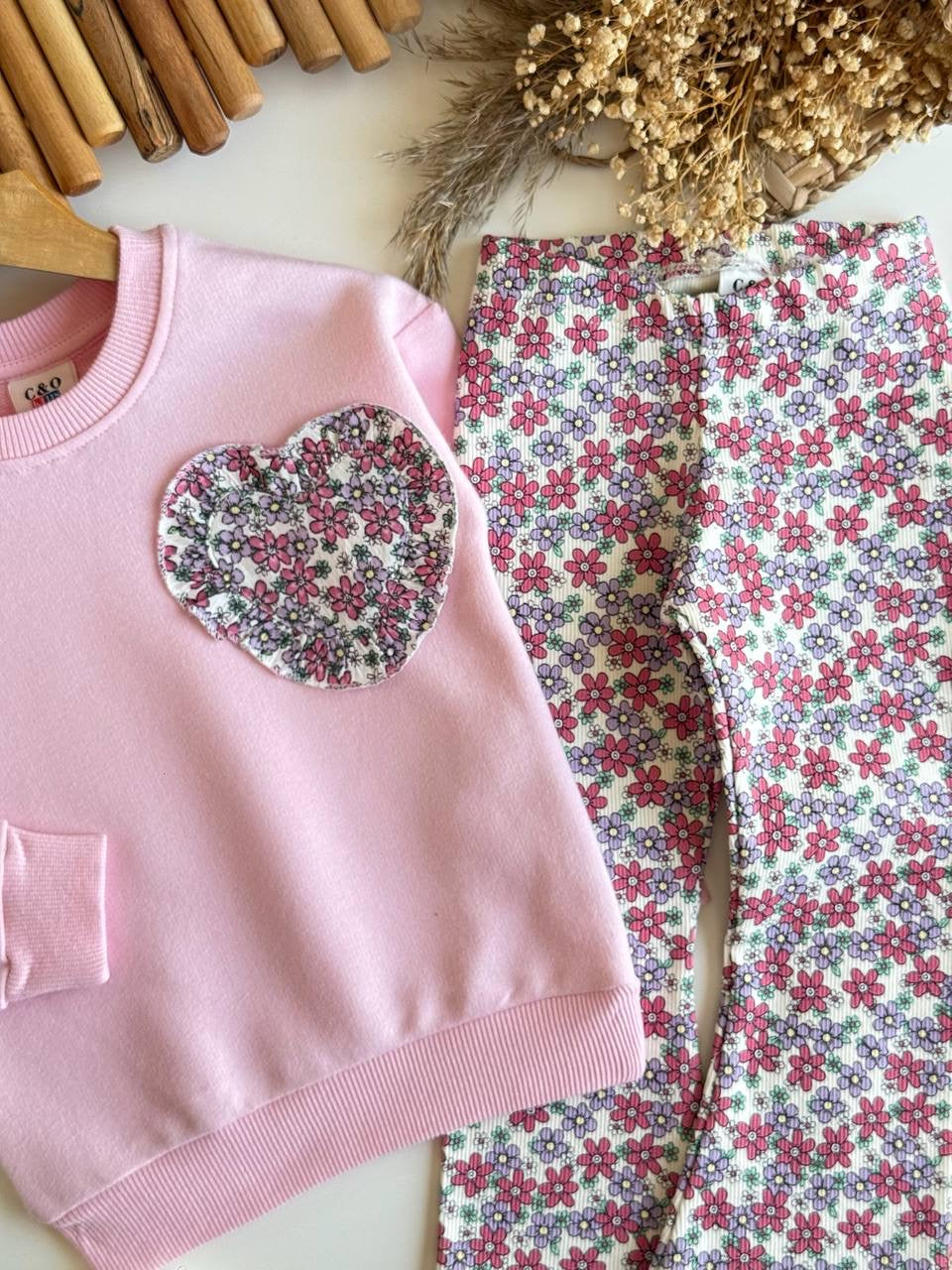 Flowers Heart Patch Set